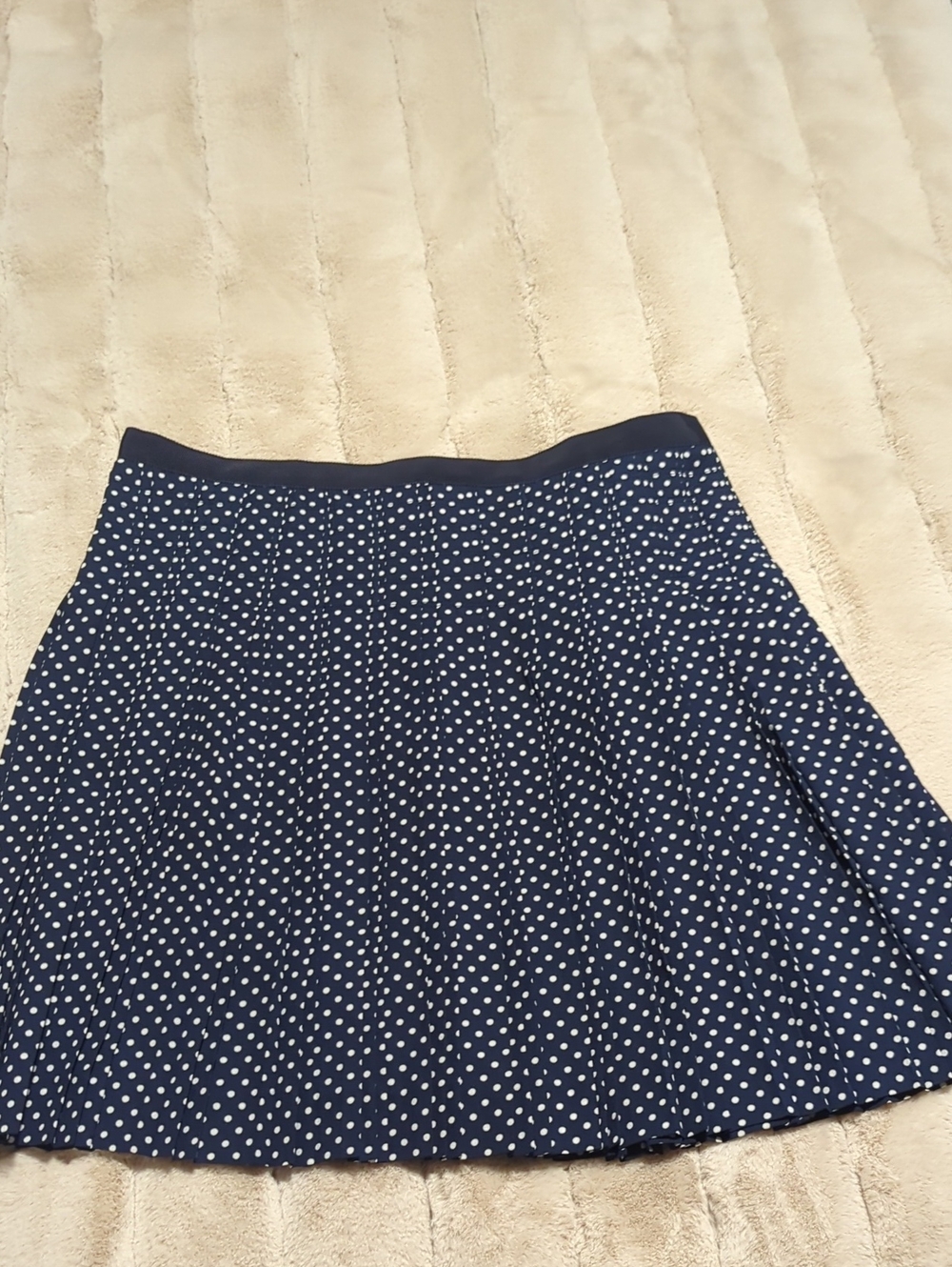 J. Crew Navy Blue Polka Dot Skater Skirt